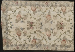 Fragment of a fabric in the form of a tapestry or napkin;, Fragment of 18th-century French silk