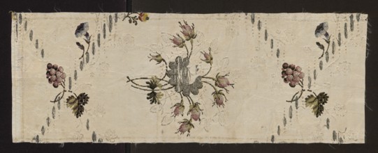 Fragment of silk fabric, mid-18th century, England possibly. Patterned Gros de Tours, broché silk