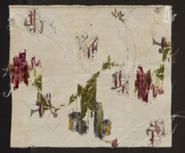 Fabric fragment, fragments of silk fabrics, patterned brocaded silk, 2nd half of the 18th century,