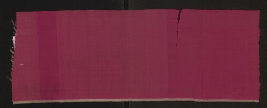 Fabric fragment, silk, 17th century, Europe. Rep weave with weft changed in zones creating lighter