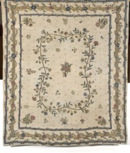 Kilim, Court kilim, decorative fabric kilim with plant and floral patterns. In the center, a small