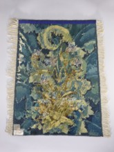 Tapestry coverings;, repossession provenance. Design: leaves, birds, fabrics, borders, interior