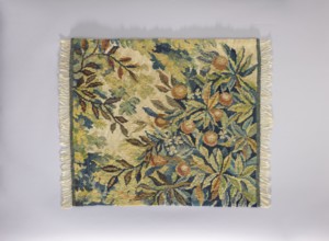 Tapestry chair cover, Repossession provenance. Design: flowers, leaves, trees, landscapes; fruit