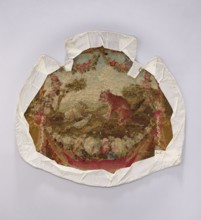 Tapestry armchair seat cover, unknown provenance. Design: flowers, floral ornaments, hares, foxes.
