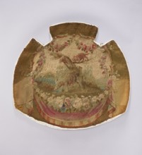 Tapestry covering, creator, unknown provenance. Floral ornaments with wildflowers and landscapes;