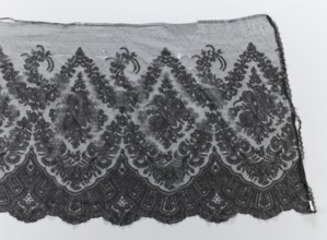 Crinoline ruffle;, clothing accessory; garlands ornament; Chantilly lace with floral ornaments;