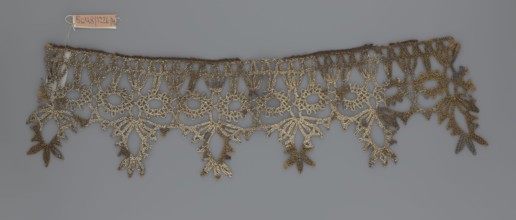 Lace, bobbin lace, 16th/17th century, Flanders, fabric, width 7 cm, length 27 cm, A decorative lace