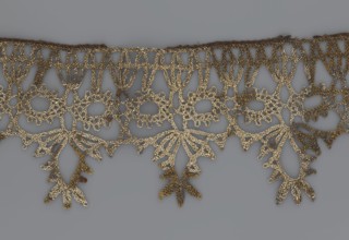 Lace, bobbin lace, 16th/17th century, Flanders, fabric, width 7 cm, length 27 cm, A decorative