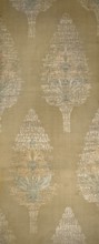 Three fragments of a chasuble, fabrics, silk, patterned, Persian, Iran, plant patterns. Three