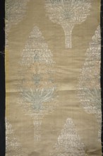 Three fragments of a chasuble, fabrics, silk, patterned, Persian Persia, plant patterns. Three