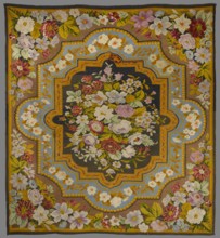Kilim, In the center, a rosette — a bouquet composed of various species of flowers — surrounded by