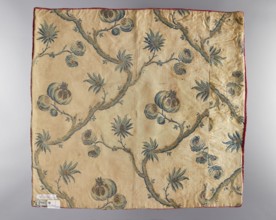 Velum;, revindication provenance; church vestments; embroidery; flowers, leaves, plant ornaments;