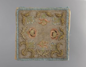 Embroidered pall; embroidery; church parament; liturgical parament; floral ornaments, flowers,