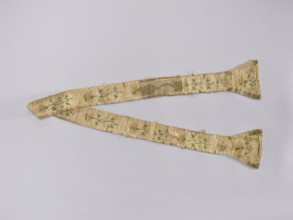 Stole, Church paraments; liturgical vestment made of silk, embroidered with carnation sprig motifs