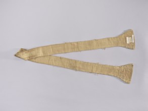 Stole, church paraments; silk stole embroidered with carnation sprig motifs; flowers, leaves, plant