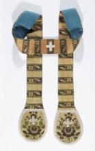 Stole made from a kontusz sash, Poland; 2nd half of the 19th century with 18th-century, Oval ends