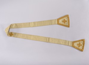 Stole, 18th century, Poland; liturgical vestment; length 208 cm, width 18 cm. Contains embroidery