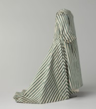Children's dress, 18th/19th century, Silesia. Made of satin with green and cream stripes. Fitted at
