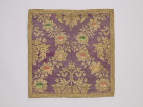 Velum, vellum, church paraments, provenance noted, floral ornaments, satin vellum with floral