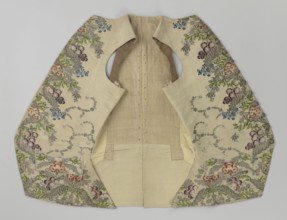 Vest, Repossession provenance. Floral and plant ornaments; patterned brocaded silk fabric,