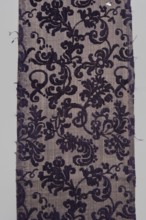 Fabric fragment, textiles, fragments of silk fabrics, patterned fabrics with plant motifs,