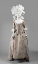 Robe à l'anglaise dress, purchase, Flower bouquets ornament, gathers clothing decoration, patterned