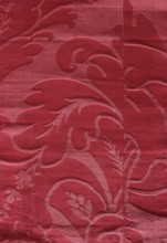 Fabric fragment, silk damask, patterned silk with floral motifs. Fragment of cherry damask with a