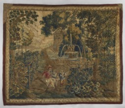 Tapestry - verdure, repossession provenance noted, gardens, landscapes, Fischhorn castle, flowers,
