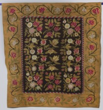Kilim, 19th century, Poland. Flatwoven decorative textile kilim with central field of intertwining