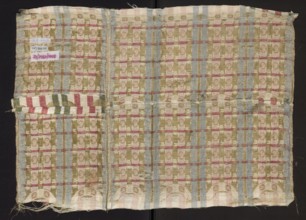 Fragment of fabric, gold-plated, fragments of a larger textile object, fragments of silk fabrics,
