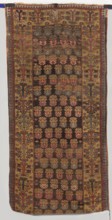 Carpet, gift; 18th century, Caucasus. Main field with floral branches arranged in alternating rows.