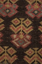 Carpet, Main field with floral branches arranged in alternating rows. Two-band border: wide inner