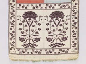 Kontusz belt, 18th century, Lyon. Bipartite heads with a flower bush motif. The stripe alternates