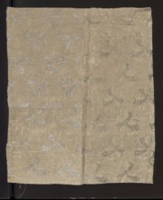 Fabric fragment, fragments of silk patterned fabric with preserved pattern. Fragment showing a