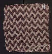 Fabric fragment of patterned silk with floral motifs on a white background motifs in pale pink,