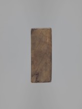 Double-sided gingerbread mould. Side A: bison; Side B: three figures — a bachelor in early