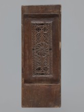 Double-sided gingerbread mould. Obverse: rectangular floral and geometric ornament; a rectangular