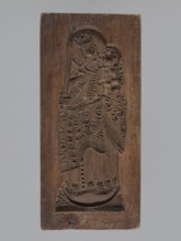 Double-sided gingerbread mould. Obverse: image of Madonna and Child; reverse: small image of