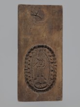 Double-sided gingerbread mould. Obverse: image of Madonna and Child. Reverse: small image of