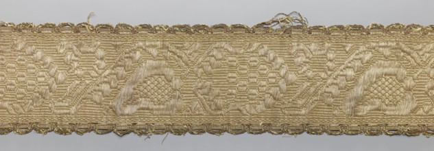 Gallon, haberdashery, origin unknown, plant ornaments, 19th century, Lithuania, fabric, width 9 cm,