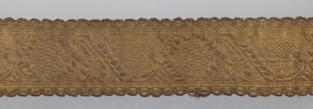 Gallon, gallons haberdashery, origin unknown, plant ornaments, 19th century, Lithuania, fabric