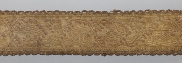 Gallon, gallons haberdashery, origin unknown, plant ornaments, 19th century, Lithuania, fabric