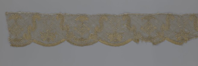 Lace fragment, attributed to Kublicki Piottuch, Alfred 1861–1945; lace strip finished with flat,