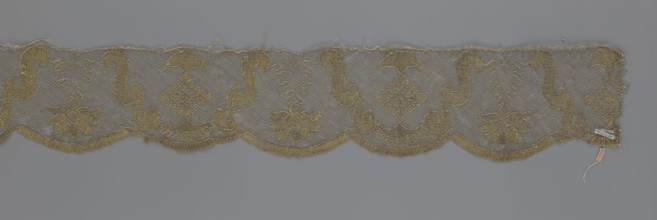 Lace fragment by Kublicki Piottuch, Alfred 1861–1945; lace strip finished with flat, arched teeth
