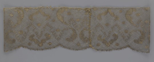 Lace fragment, lace, 18th century, Europe, fabric, width 20 cm, length 120 cm, A rectangular piece