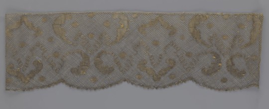 Lace fragment, lace, 18th century, Europe, lace fabric, width 20 cm, length 120 cm, A rectangular