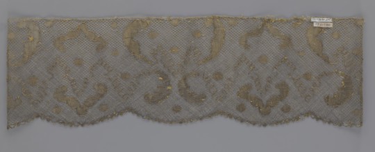 Lace fragment, lace, 18th century, Europe, lace, fabric, width 20 cm, length 120 cm, A rectangular