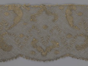 Lace fragment, lace, 18th century, Europe, lace fabric, width 20 cm, length 120 cm, A section of