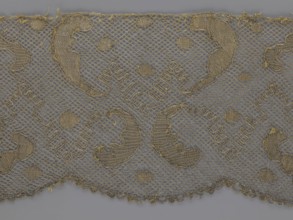Lace fragment, lace, 18th century, Europe, fabric, width 20 cm, length 120 cm, A piece of fabric
