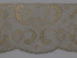 Lace fragment, lace, 18th century, Europe, fabric, width 20 cm, length 120 cm, A piece of delicate